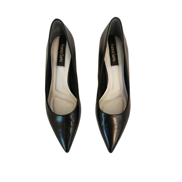 New Franco Sarto Racer Pumps Black Chunky Heel 7.5M - Picture 5 of 9